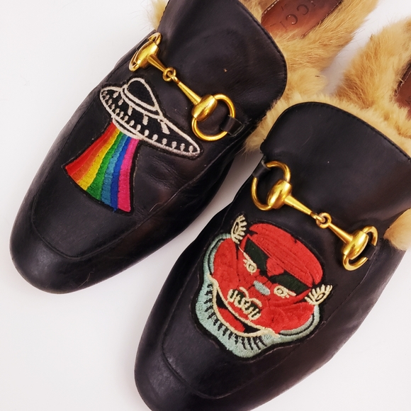 Gucci princetown fur Loafers spaceship/dragon - Picture 3 of 10